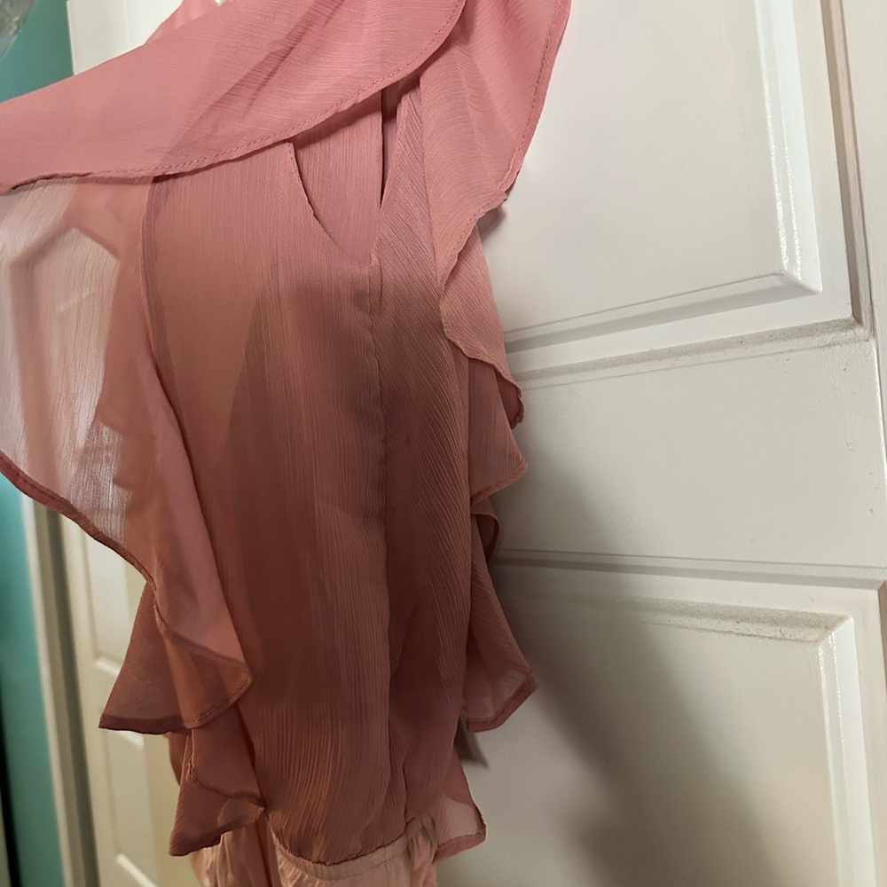 Lulu's Dusty Rose Ruffle Bodysuit - Picture 4 of 8